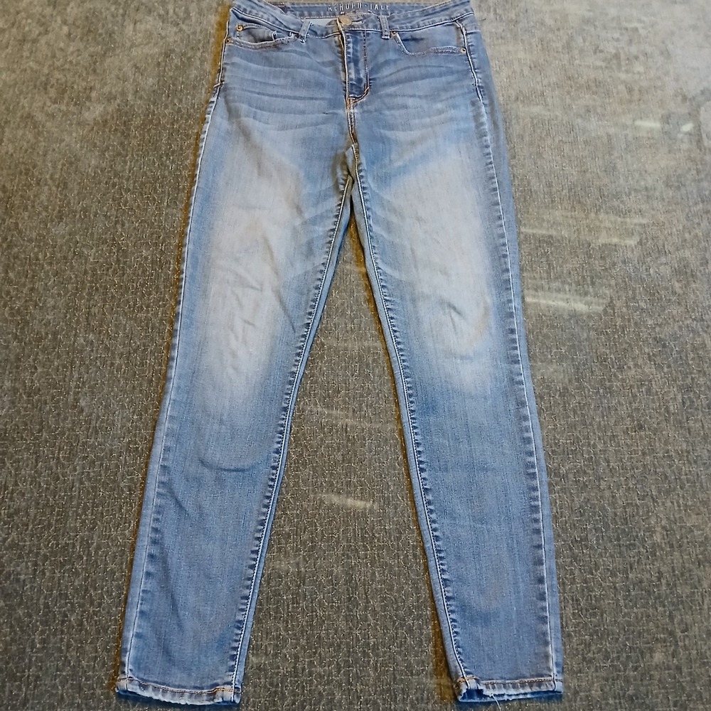 Aeropostale Womens Skinny Jeans Medium Wash Blue Stretch Denim Size 10R